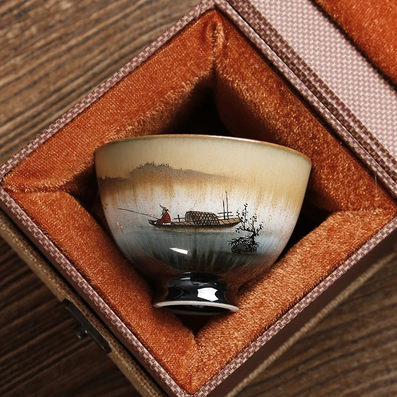 

|kiln hand-painted master cup pure manual sample tea cup small ceramic cups kung fu tea set Japanese single cup