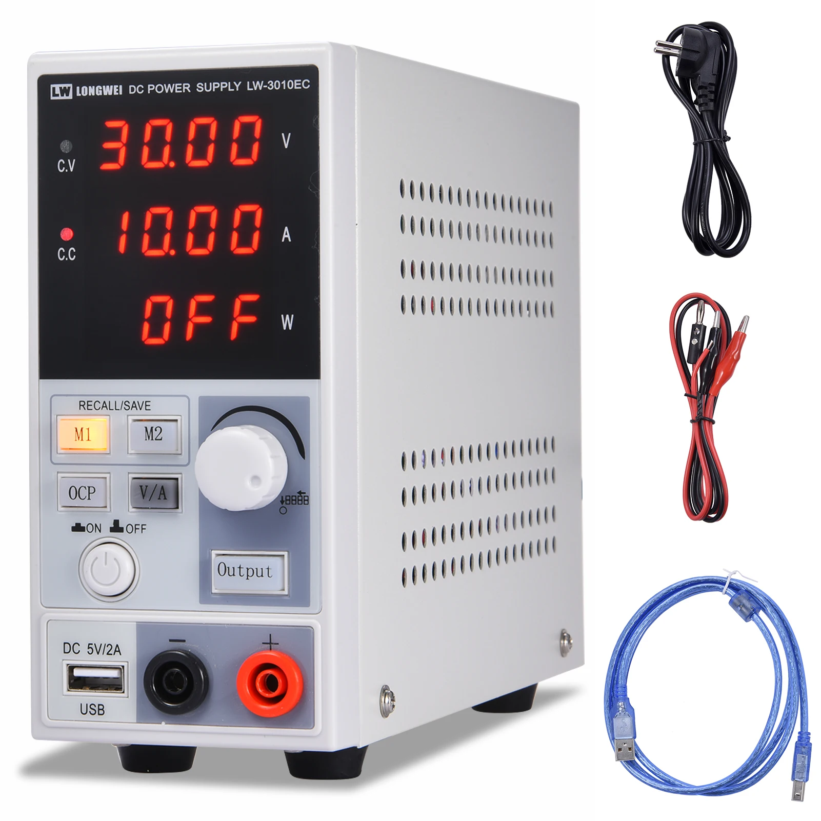 Laboratory DC Power Supply Adjustable Voltage Regulator Stabilizer Switching Variable Bench Source 0-32V 0-10A Wanptek