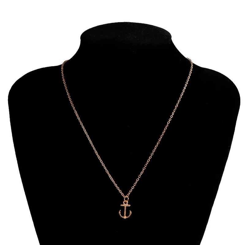 Aihua Schlichter Stil Schlüsselbeinkette Meer Marine Anker Halsketten & Anhänger für Frauen Mädchen Geburtstagsfeier Schmuck Collier Geschenke – Detail 11