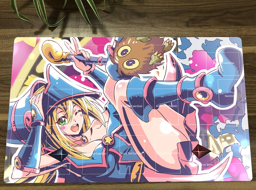 

YuGiOh Dark Magician Girl & Kuriboh TCG Mat Trading Card Game Mat CCG Playmat Anti-slip Rubber Mouse Pad Desk Play Mat Bag