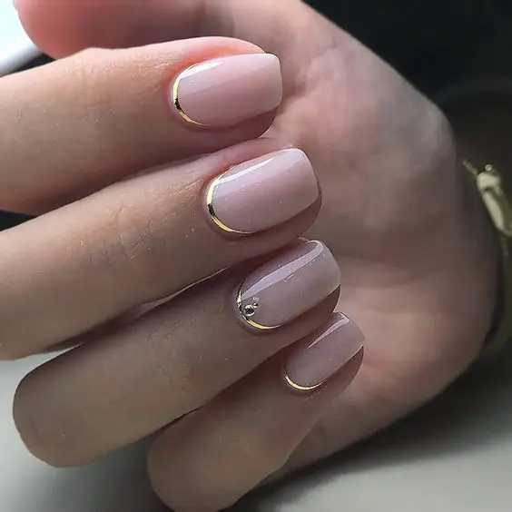Gold 3D Nail Sticker Lines StripE Geometric Heart Self Adhesive Nail Art Transfer Stickers Decors 11.5 * 6cm