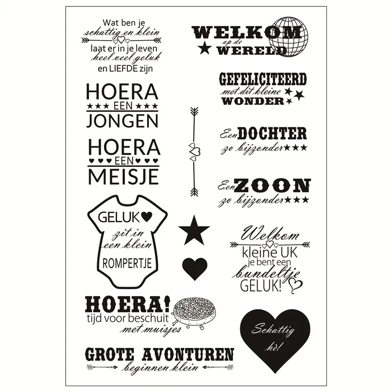 

Dutch Text Word Pattern Transparent Clear Silicone Stamp/Seal For DIY Scrapbooking/photo Album Decorative Clear Stamp Lace