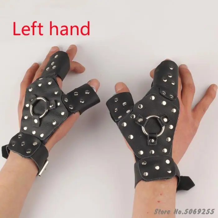 Left /Right Hand  Hunting Safety Glove Fishing Slingshot Archery Shoot Protective Waistband Steel Hand Guard Protector