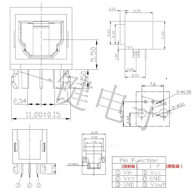 028 headless (transmit/receive terminal) DLR1120/audio fiber optic terminal fiber optic socket connector fiber optic head view 5
