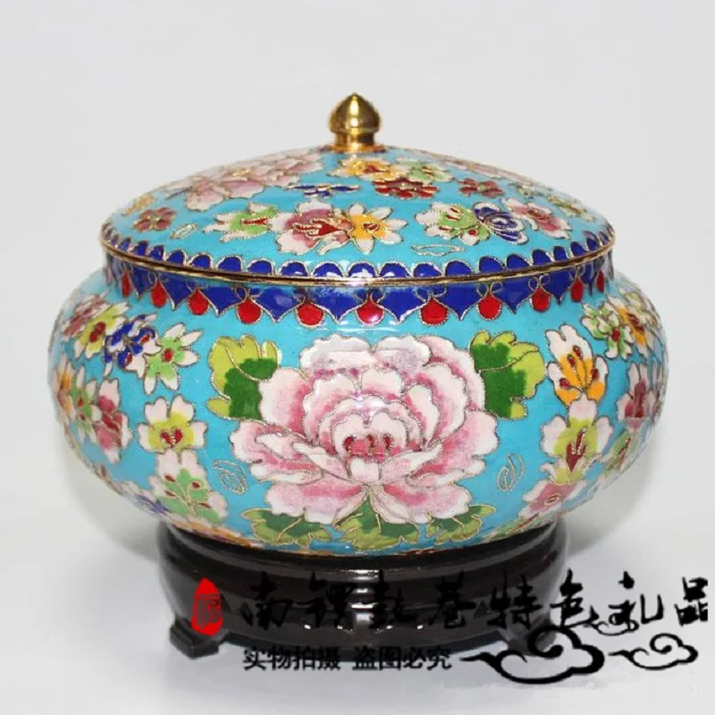 

Old Beijing authentic Cloisonne wash pot 6 inch enamel silk jar home furnishing business