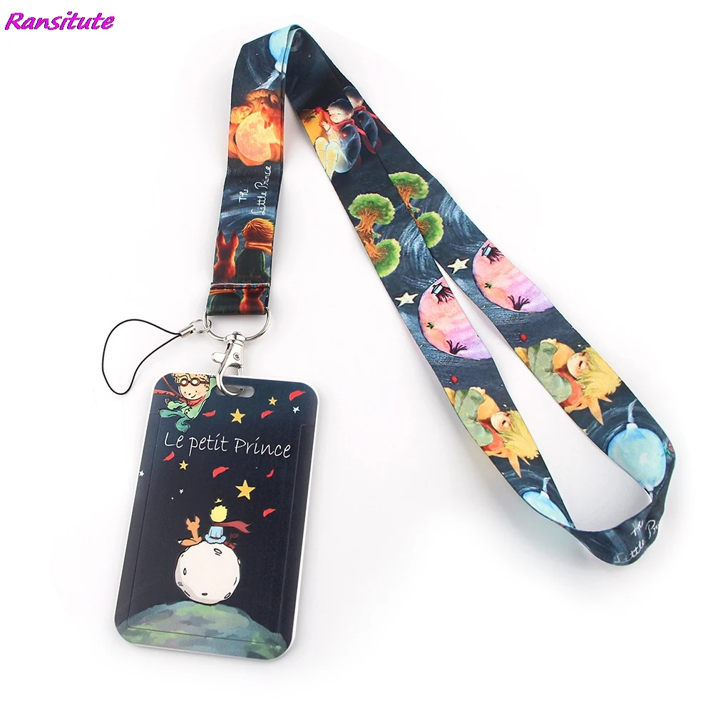 Ransitute R1385 Little Prince Creative Lanyard Card Holder Student Hanging Neck Phone Lanyard Badge Subway Access Card Holder