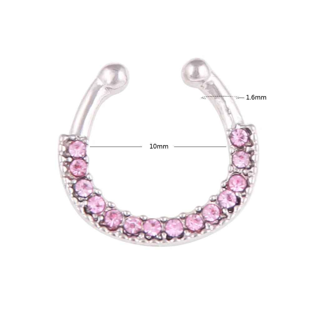 1Pcs Europe and The United States Sell Like Hot Cakes on The New 5 Color Set Auger U Fake Nose Ring Nose Nose Piercings