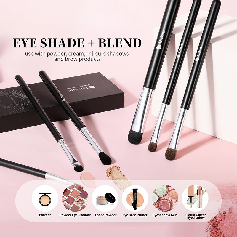 DUcare Eyeshadow Makeup Brush 6-7Pcs Makeup Tools Powder Foundation Eyeshadow Eyebrow Synthetic Pony Hair Women Makeup Brush Set