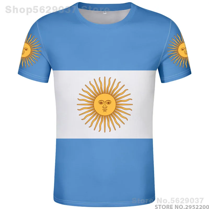 Argentina Ar T Shirt Free Custom Name Number Arg Country Gyms T-shirt Flag Spanish Argentine Nation Print Text Diy Photo Clothes