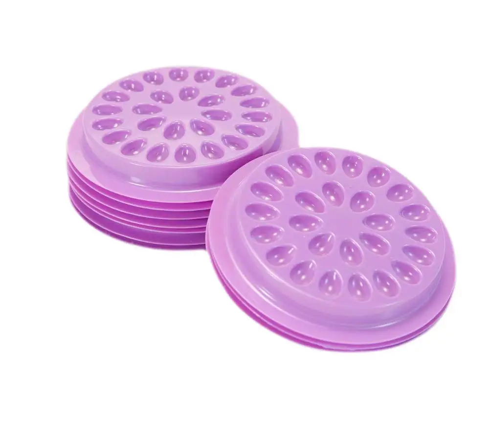 50pcs Extension de faux cils porte-colle faux cils Extension palette tampons joint en plastique forme de fleur