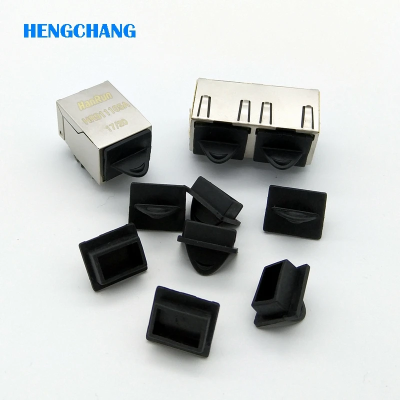 10pcs RJ45 connector dust cover RJ45 Network port connector protection Rubber cover
