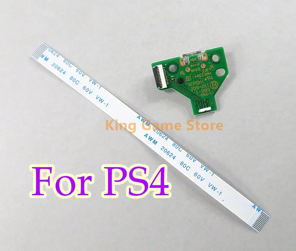 2sets/lot USB Charger Board Port Socket Repair Parts With Ribbon Flex Cable For PS4 Controller JDS 001 011 030 040 050 055