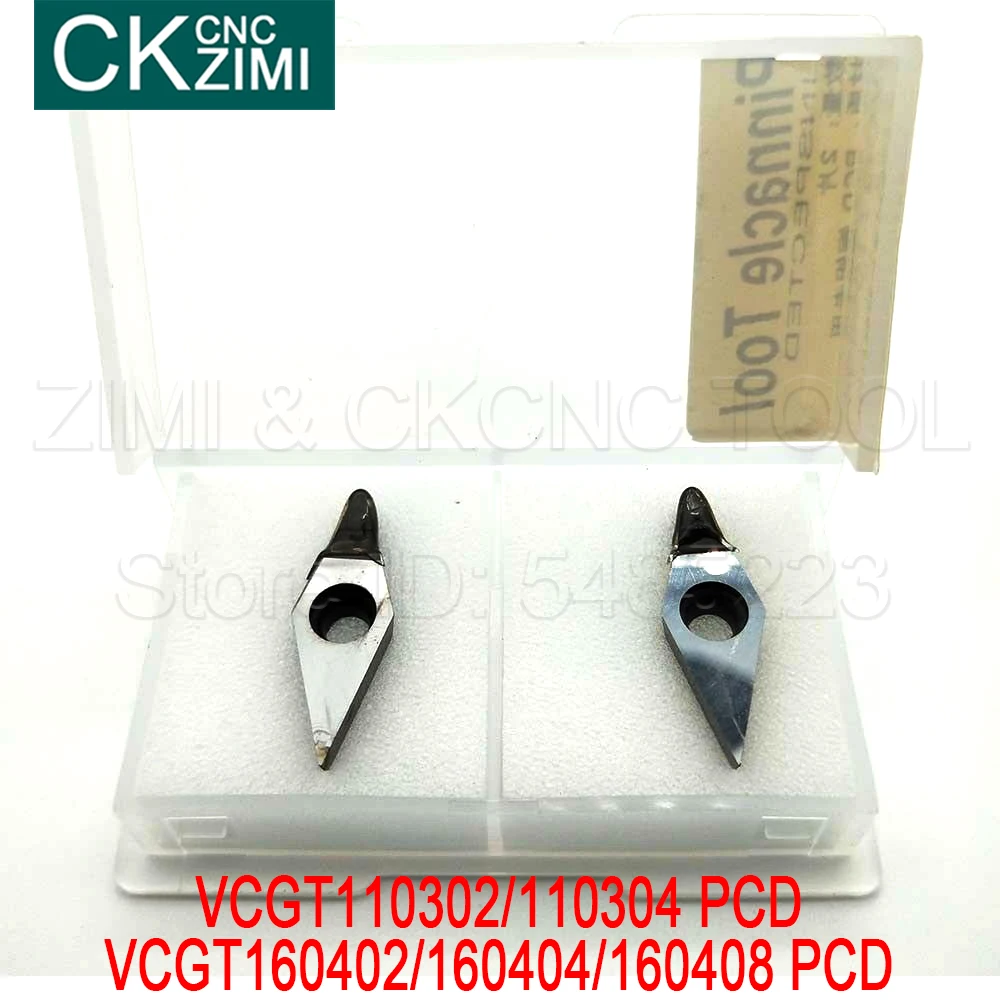 Imagem -02 - Pcd Diamond Insert Turning Ferramentas Cnc Vcgt para Alumínio Cobre Pedra Madeira Vcgt110302 Vcgt110304 Vcgt160402 Vcgt160404 Vcgt160408