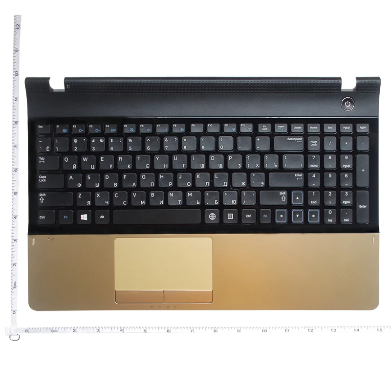 Imagem -02 - Teclado de Laptop Samsung Np300e5a Novo Russo com Concha Dourada