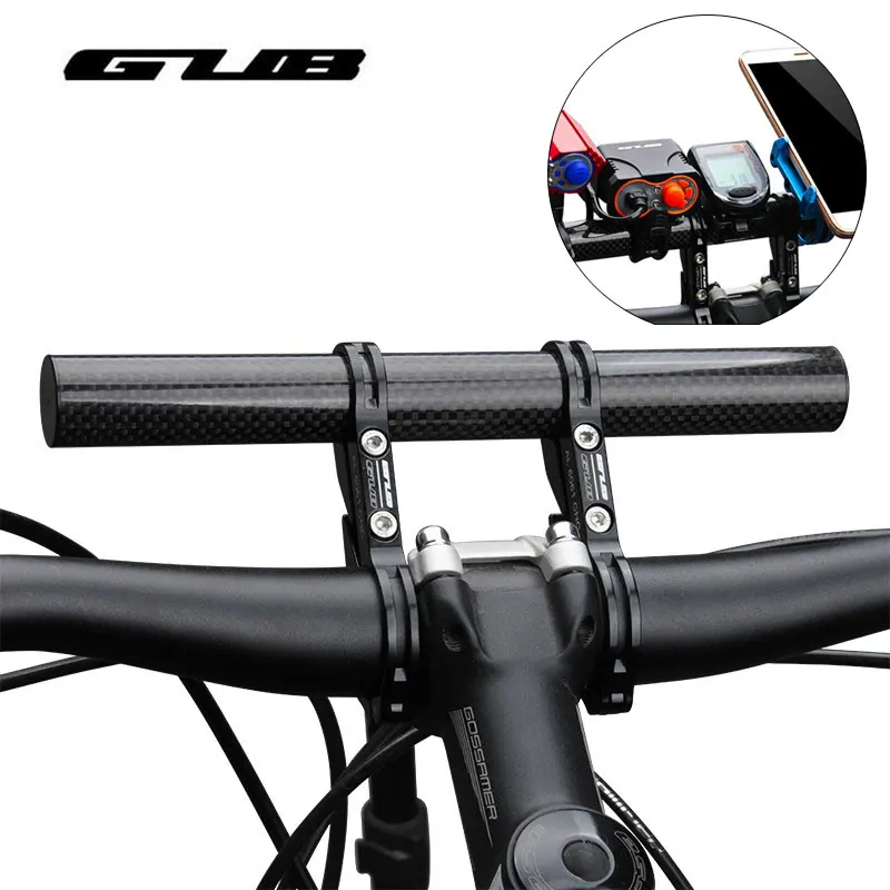 GUB Bicycle Carbon HandleBar Extender Mount Lamp Bracket CNC Aluminum Alloy MTB Bike Flashlight Extension Holder 110-202mm