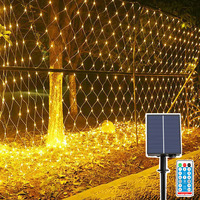 1.5x1.5M 3x2M 6X4M Solar Net Lights Outdoor Led Mesh String Light With Remote Garden Patio Window Bushes Tree Twinkle Garland