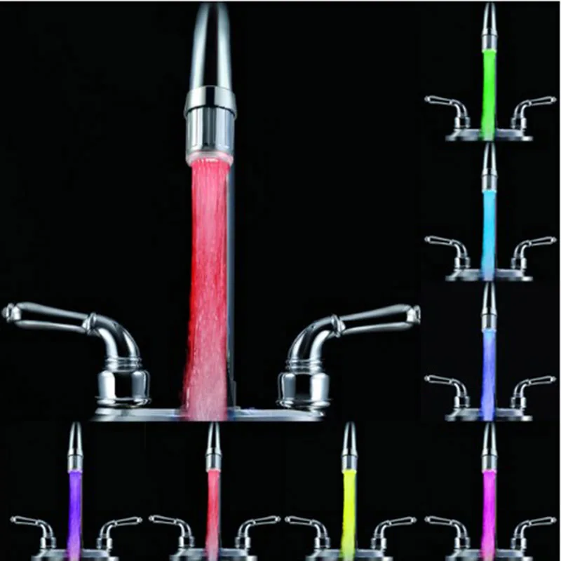 LED Tap Nozzle Faucet Shower Temperature Sensitive 3 Color Light Kitchen Faucet spouts Bathroom Glow Water Saving Faucet Aerator