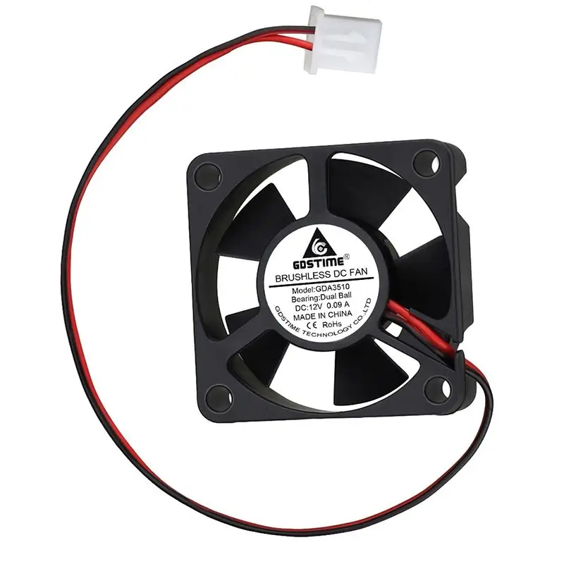 10 개/몫 Gdstime DC 12V 축 팬 35x35x10MM 듀얼 볼 브러시리스 방열판 팬 3510 35MM 3D 프린터 노트북 마이크로 냉각 팬