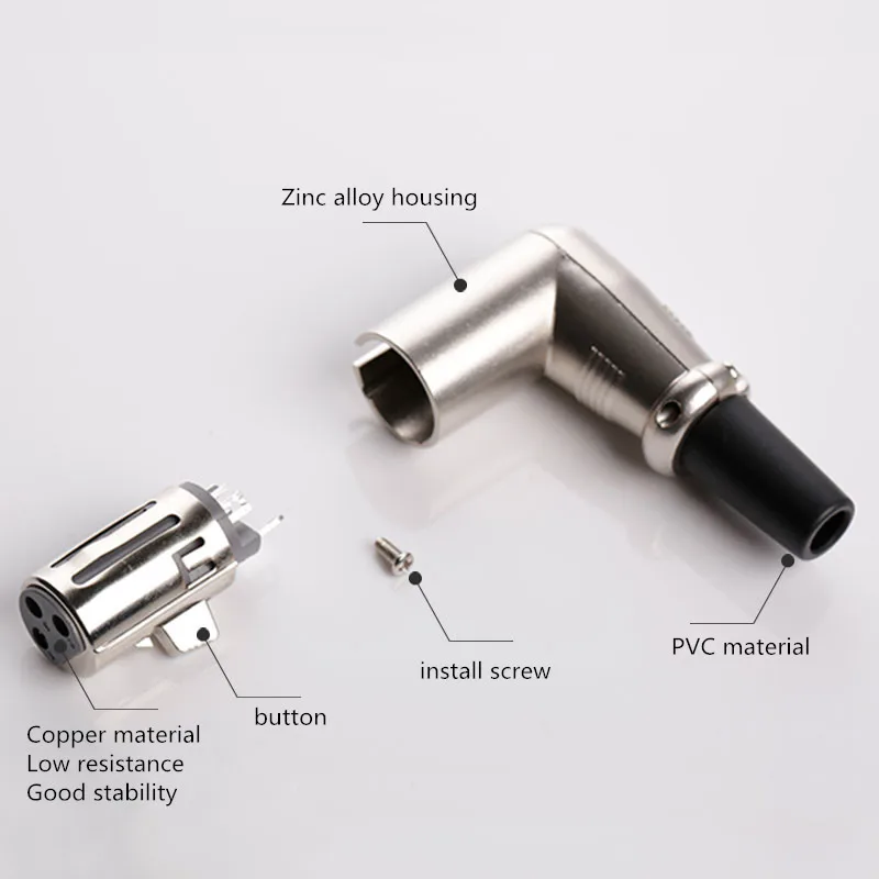 Разъем XLR, розетка, 3-полюсный штекер, симметричный, 1 шт.