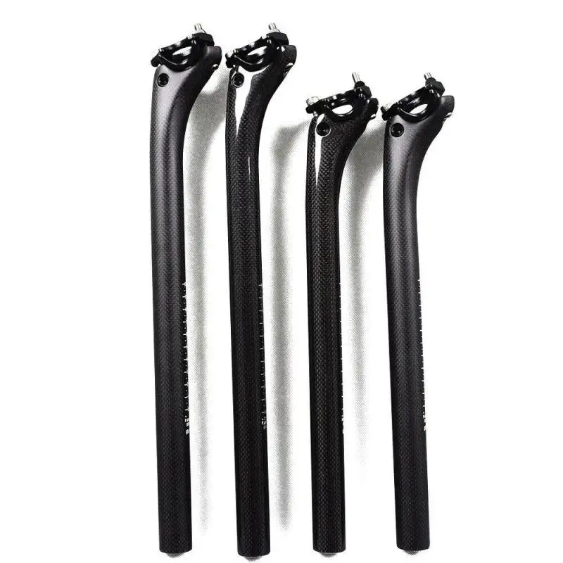 No Logo Bike Seatpost Carbon Fiber Road Bike Mountain Bike Offset Seat Post 27.2/30.8/31.6 mm Diameter Bicycle Seat Post