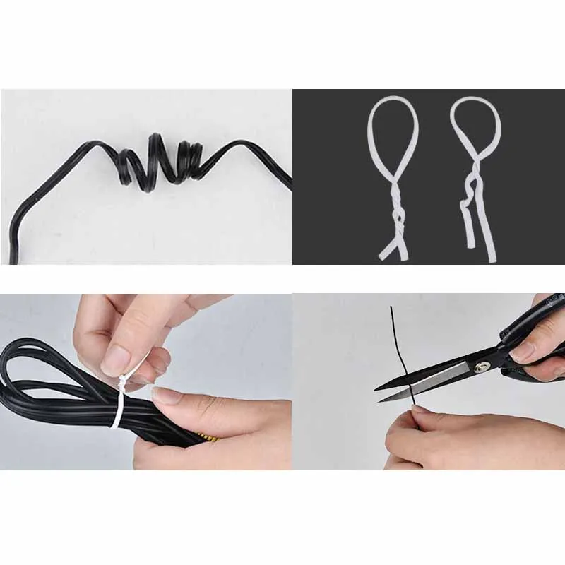 100Pcs สีดำสีขาว Twist Tie พลาสติก Reusable ชุบสังกะสีเหล็ก Core Bendable สายผูก0.75*80/100/120/150/200/250มม.