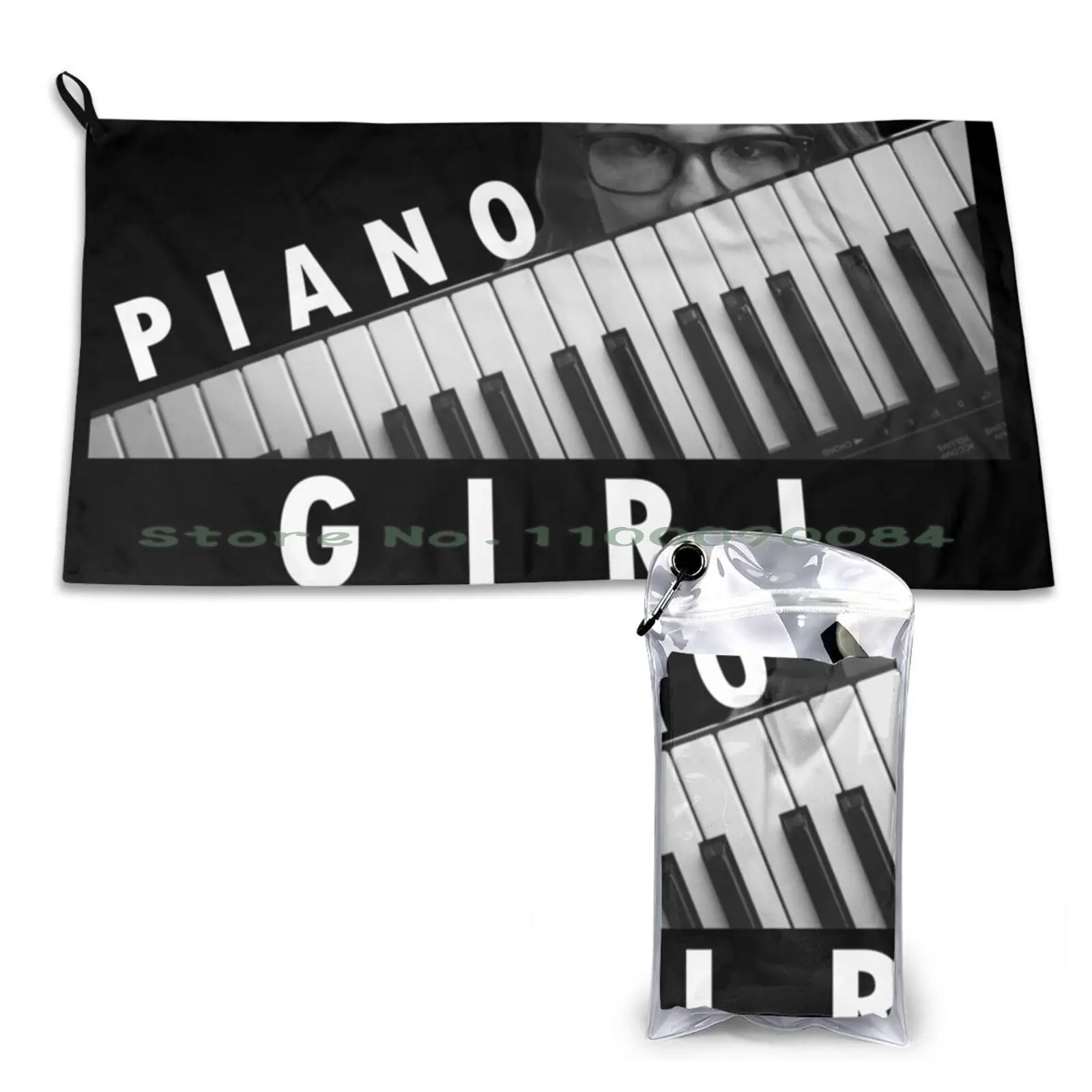 Piano-Girl Quick Dry Towel Gym Sports Bath Portable Bc Rich Guitars Logo Washburn Musical Jackson Metal Electric Guitar Soft