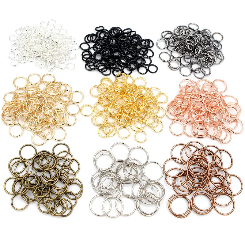 

200pcs/Lot 3/4/5/6/7/8/10/12mm Metal DIY Jewelry Findings Open Single Loops Jump Rings & Split Ring for jewelry making