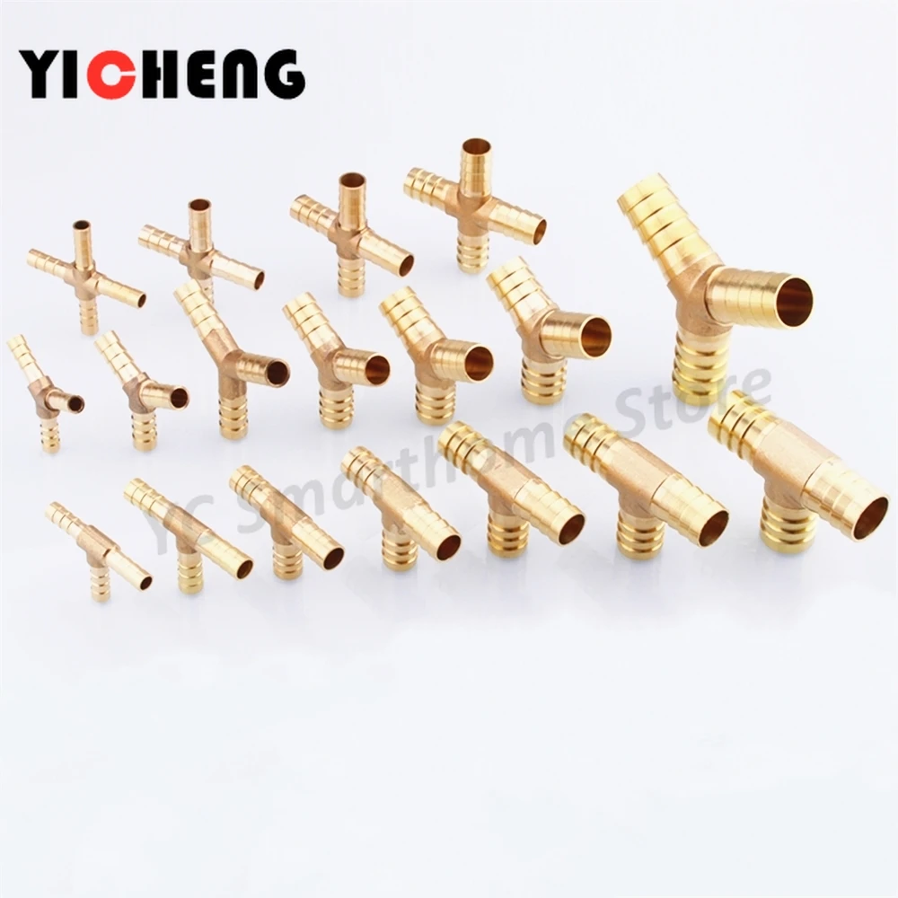 1Pcs L/Y/T/X shape barb brass connector ,Hose water pipe gas accessories, Copper pipe connecting pipe, tower joint connector