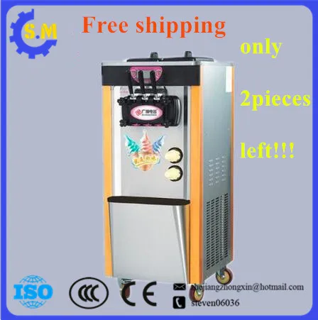 Free Shipping 28L/H Commercial  luxury Vertical ice cream machine  5.8L*2L ice cream making maker yogurt machine