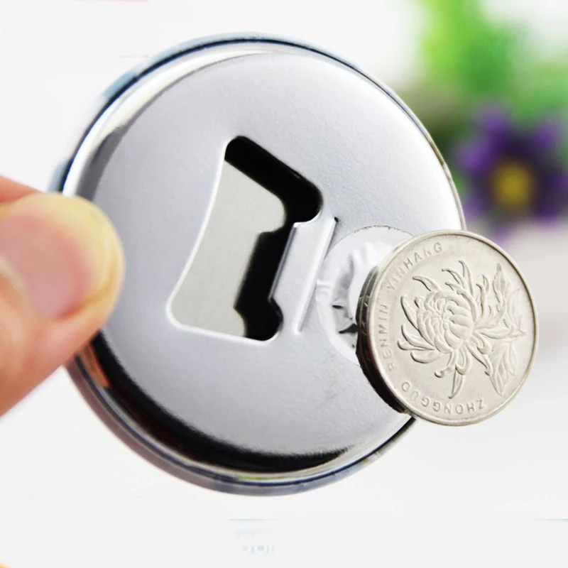 75MM magnet bottle opener iron bottom bottle opener magnetic button badges blanks 100 sets