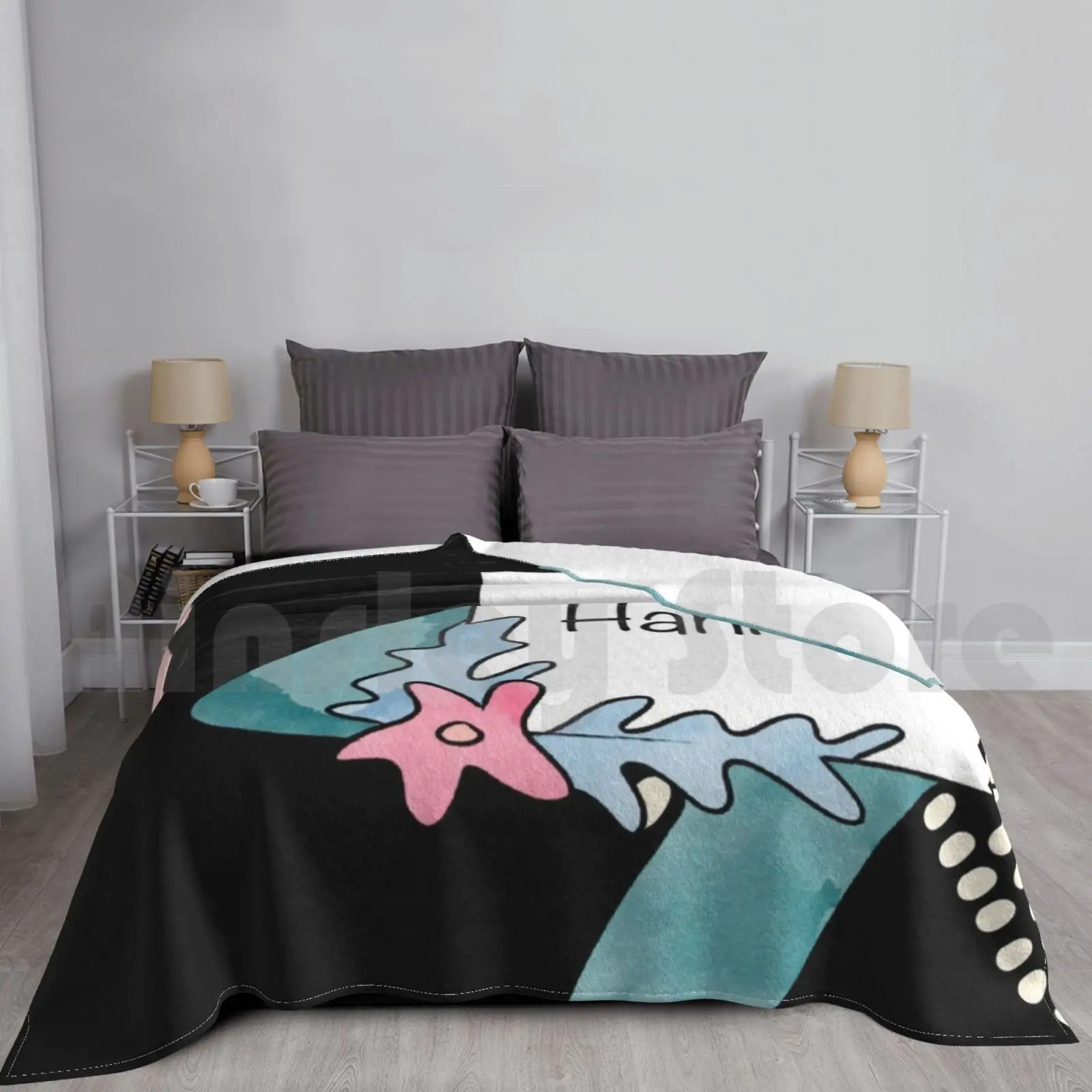 Hannah-Flower Print Blanket For Sofa Bed Travel Hannah Flower Friend Daughter Mother