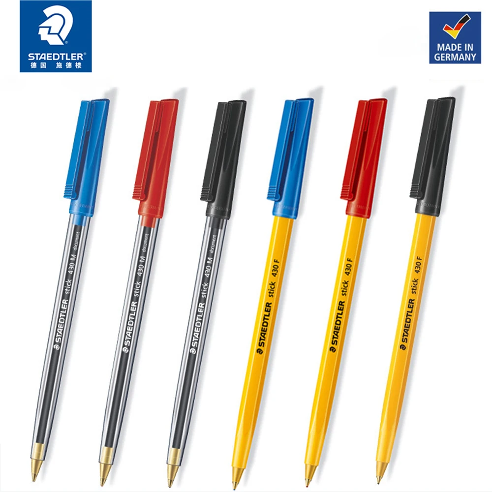 Germany Staedtler Stick 430F 0.5mm 10pcs/lot Ballpoint Pen Red/Blue/Black Statonery School & Office Supplies