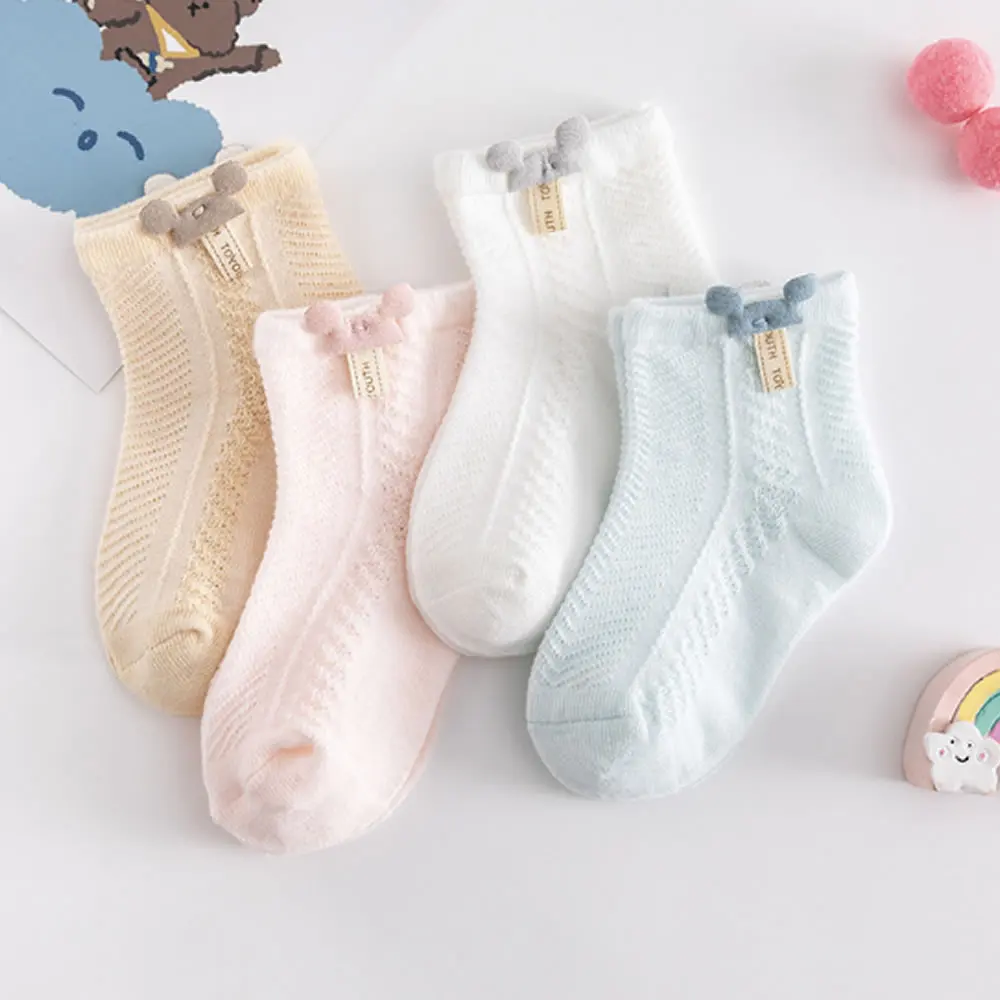 Baby Socks Summer Thin Newborn Short Tube Sock Breathable Mesh Cartoon Toddler Children's Sokken Mesh Breathable