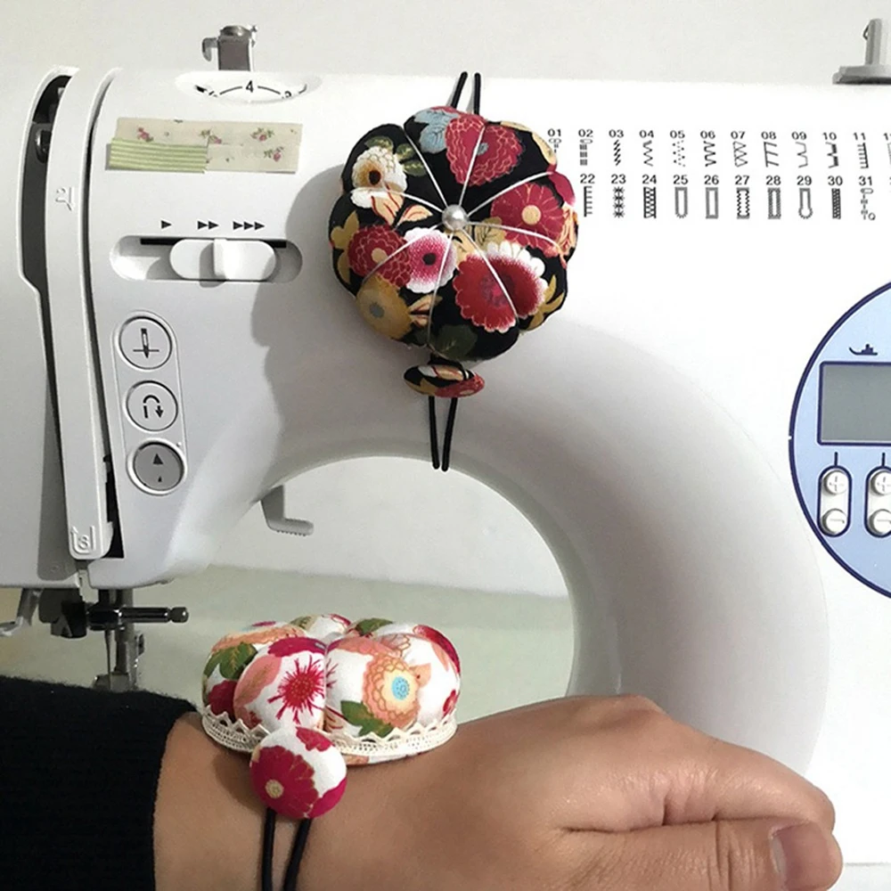 Pumpkin Ball Shaped Needle Pin Cushion Pincushion Wrist Strap Stitch Needlework Supplies Pins Accessories Large Large Brooch