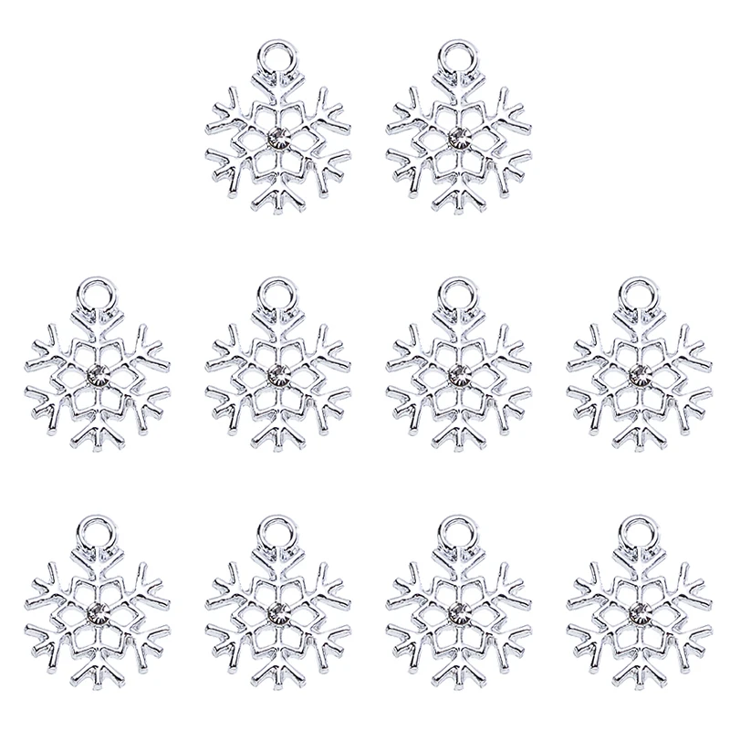 17*22MM 20Pcs/Set High Quality Golden Snowflake Charm Pendant Fashion Earrings DIY Handmade Jewelry Making Accessories Wholesale