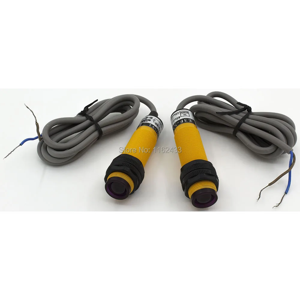 

Фотоэлектрический датчик M18, 5 м, датчик переменного тока, два провода, без E3F-5DY1, луч, цилиндрический усилитель