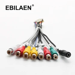 EBILAEN RCA Audio Output Aux-in Adapter Wire With External Microphone For Android Radio Headunit Car Multimedia Player Screen