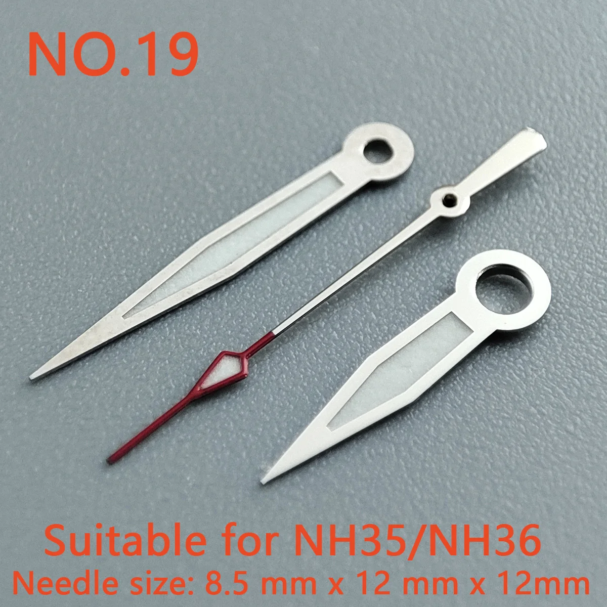 Watch accessories watch pointer NH35 hands silver hands  green super luminous, suitable for NH35, NH36 movement NO.19