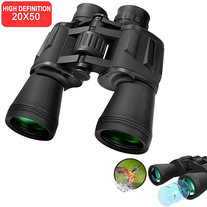 

Powerful Zoom Telescope 20x50 Compact HD Night Vision Long-Range Binoculars Waterproof BAK4 Prism For Tourism Hunting Football