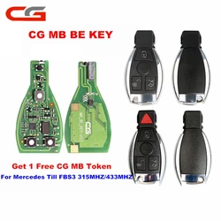 Original CG MB BE KEY Support For Mercedes Till FBS3 315MHZ/433MHZ mart Key Shell 3/4 Button For CGDI MB PROG