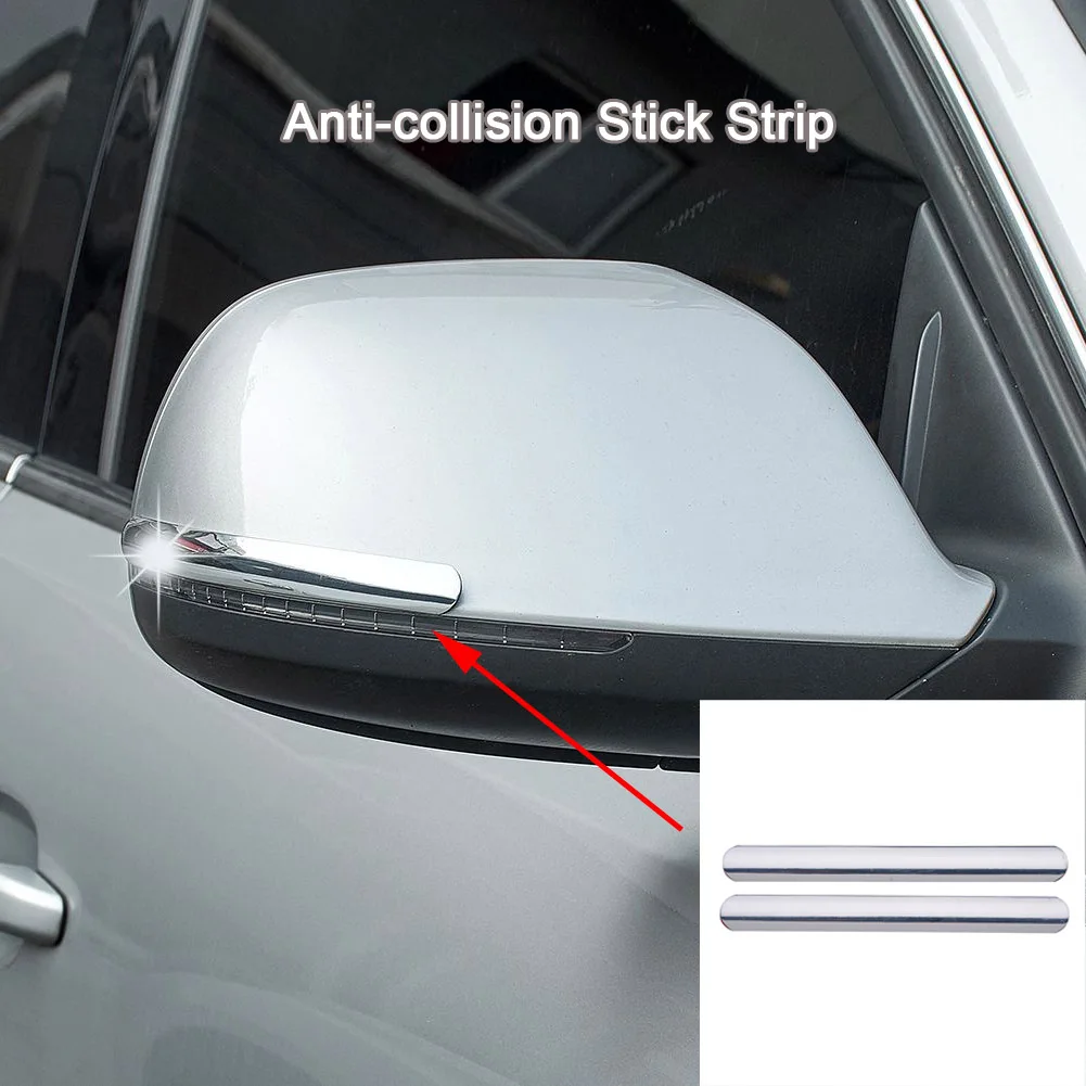 

2pcs ABS Silver Chrome Anti-collision Strip Protector Guard for Car Wing Mirrors and Bumper Corner Decorative Styling Trim