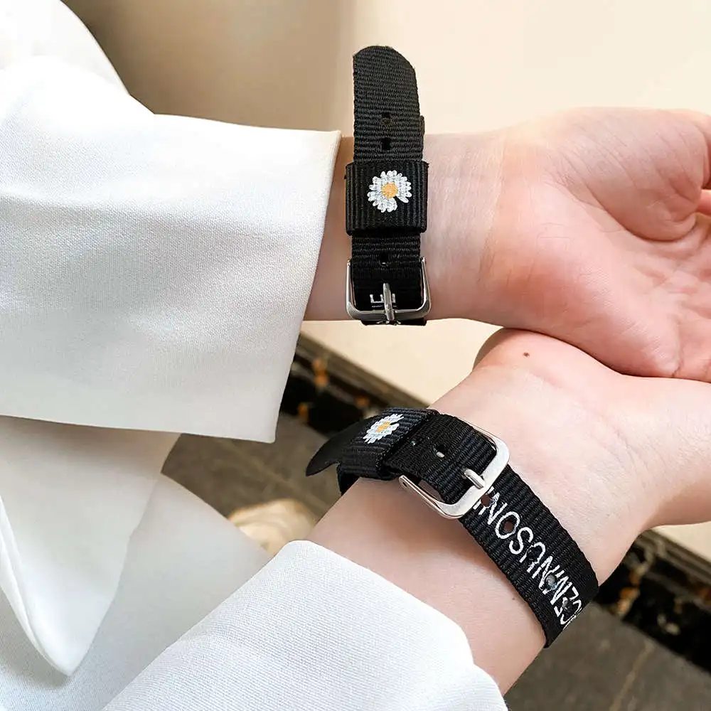 Daisy Strap Bracelets for Girls Boys Rainbow Wristband Women's Bracelet Cotton Linen Adjustable Charm Straps Couple Jewelry image 3
