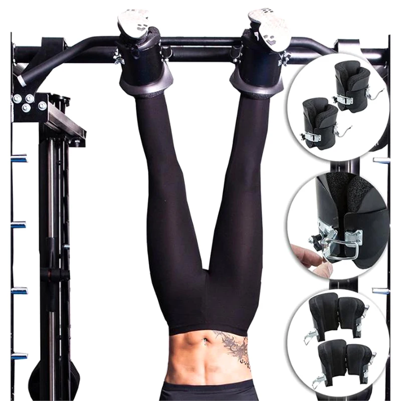 1 Pair Anti Gravity Inversion Boots Therapy Hang Spine Ab Chin Up Gym Hook Hanging Pull Up Bodybuilding Fitness Handstand Shoes