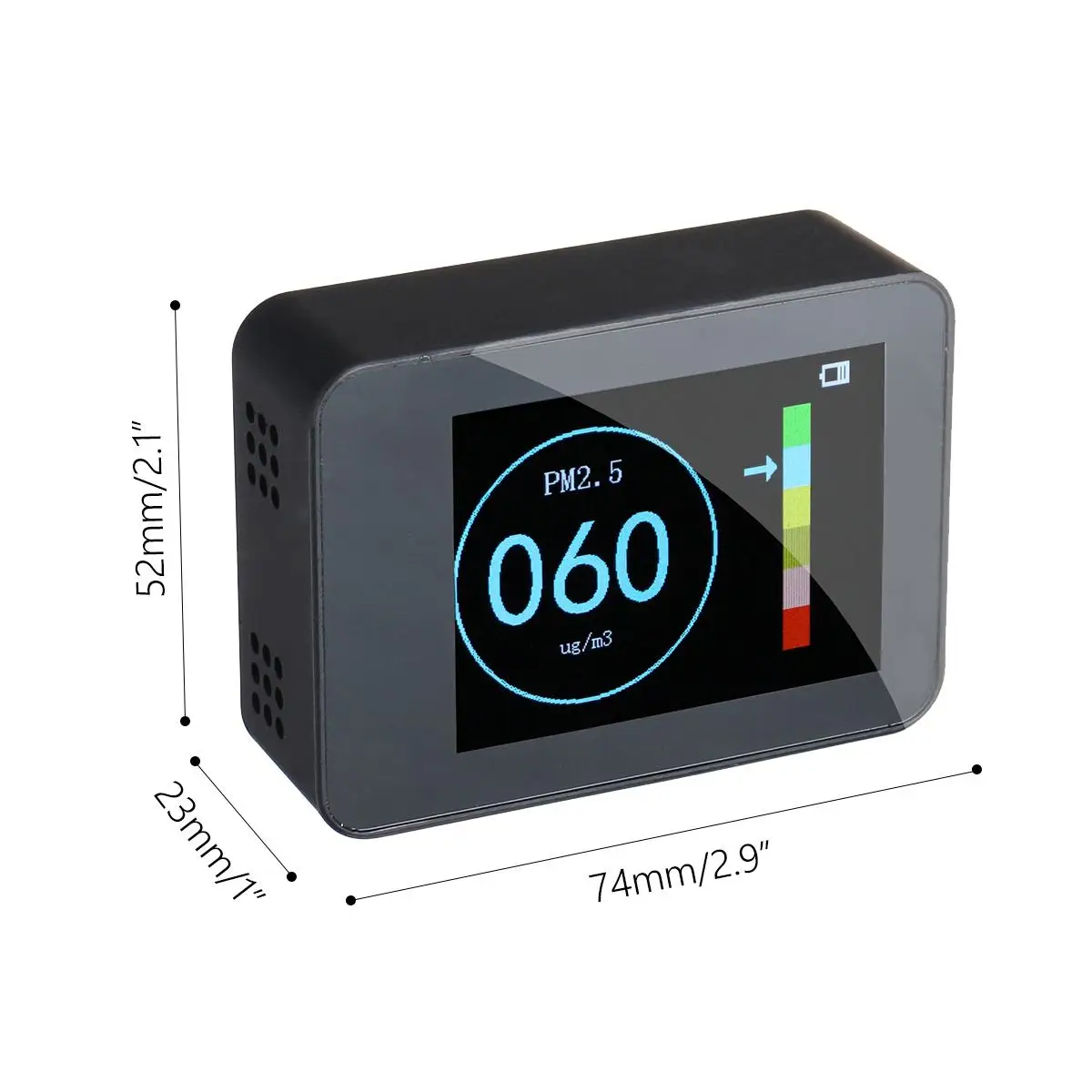 Mini แบบพกพา PM2.5เครื่องวิเคราะห์ก๊าซดิจิตอลจอแสดงผลเลเซอร์เซ็นเซอร์รถบ้านแก๊ส Real Time Air คุณภาพ Monitor Meter