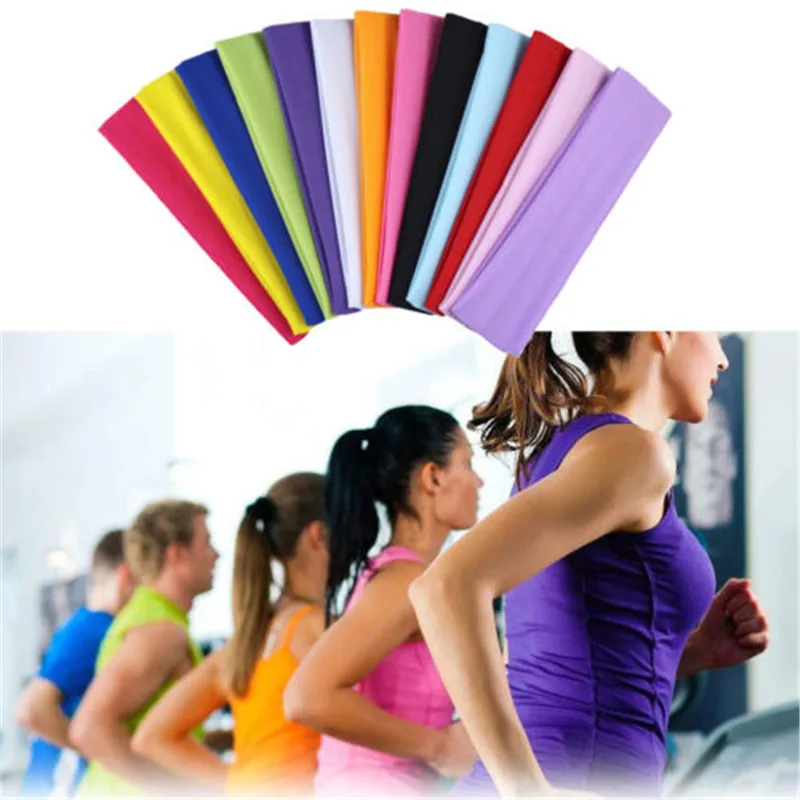 Sweatband Headband Elasticity Sweat Bands Stretch Head Hair Band Sports Safety Yoga Basketball Gym Sport for Men and Women