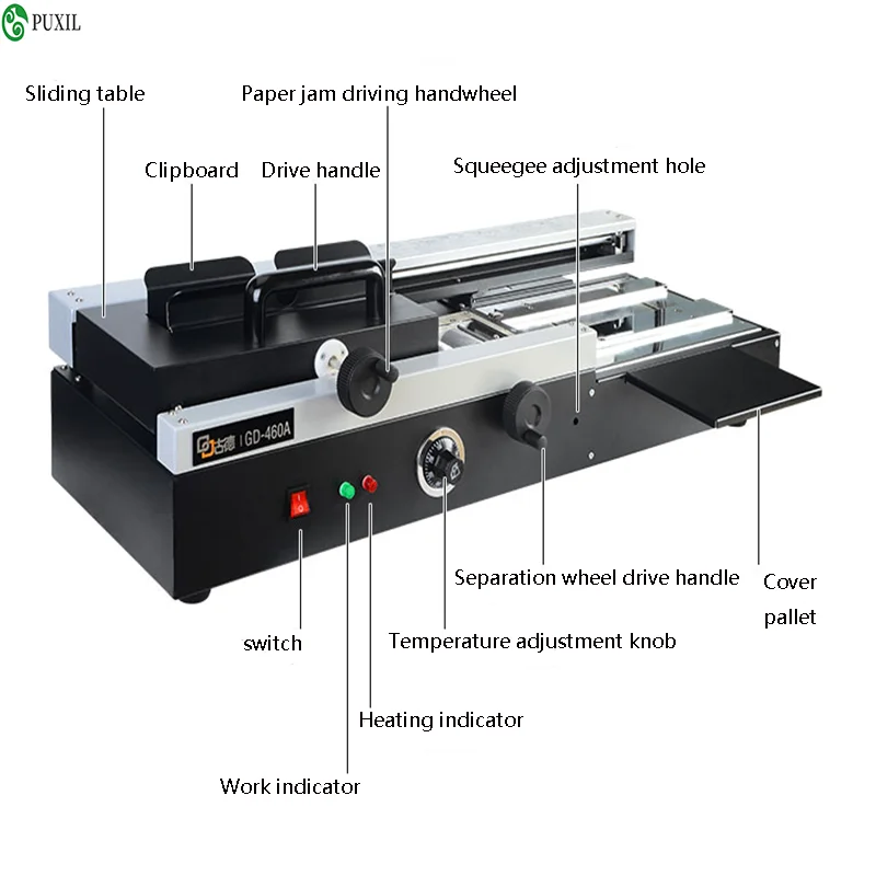 A4 Size Hot Melt Glue Binding Machine Max 4cm Thickness Photo Album Book Paper Binder 200 books/hour High Efficiency 220V