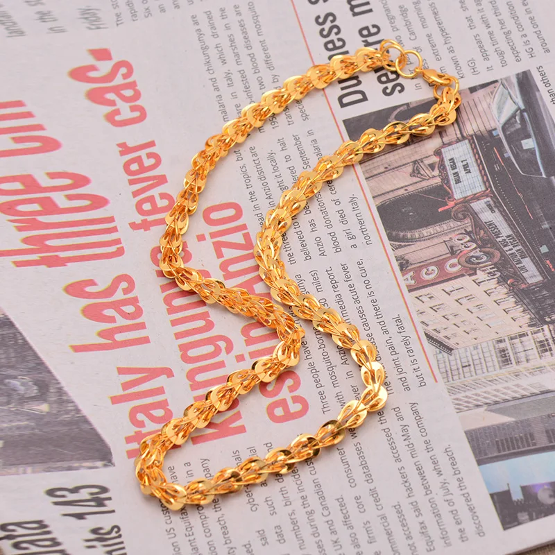 Peacock tail Necklace jewelry Ethiopian Gold Color Necklace for Man Women Africa Jewelry Eritrea Chain thin link friends chain