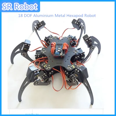 18 DOF Aluminium Metal Hexapod Robot Spider Six Foot/Feet Robotic Frame/Chassis Kit For Arduino Remote Controller DIY Model