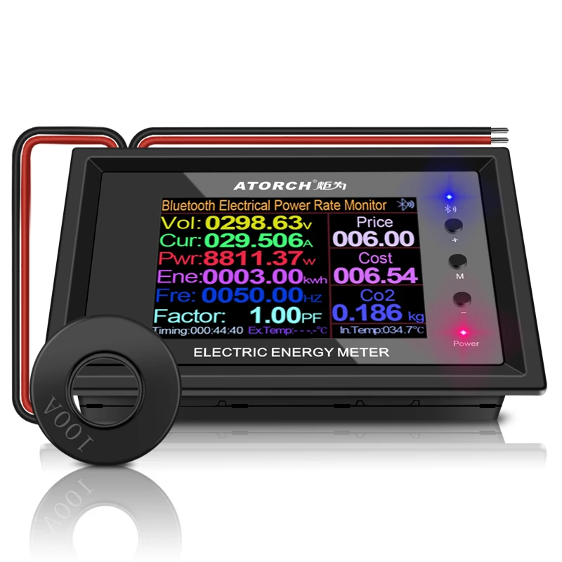 AT24CB AC300V 100A Digital Voltage Meter Power Energy Voltmeter Ammeter current  Volt wattmeter detector CT Transformer