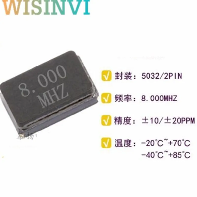 

50-100 pcs 8MHZ 8.000mhz 2Pin 5032 smd quartz resonator Crystal